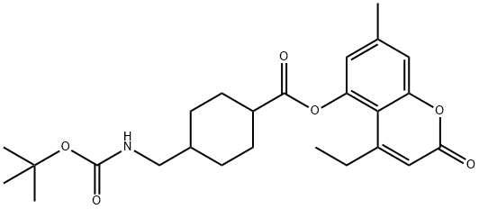 (4-ethyl-7-methyl-2-oxochromen-5-yl) 4-[[(2-methylpropan-2-yl)oxycarbonylamino]methyl]cyclohexane-1-carboxylate 구조식 이미지