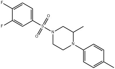 4-(3,4-difluorophenyl)sulfonyl-2-methyl-1-(4-methylphenyl)piperazine 구조식 이미지