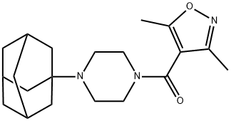 [4-(1-adamantyl)piperazin-1-yl]-(3,5-dimethyl-1,2-oxazol-4-yl)methanone 구조식 이미지