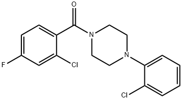 (2-chloro-4-fluorophenyl)-[4-(2-chlorophenyl)piperazin-1-yl]methanone 구조식 이미지