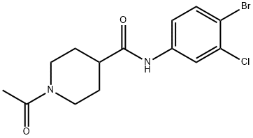 1-acetyl-N-(4-bromo-3-chlorophenyl)piperidine-4-carboxamide Structure