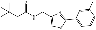 3,3-dimethyl-N-[[2-(3-methylphenyl)-1,3-thiazol-4-yl]methyl]butanamide Structure