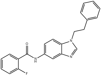 2-fluoro-N-[1-(2-phenylethyl)benzimidazol-5-yl]benzamide Structure