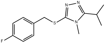 3-[(4-fluorophenyl)methylsulfanyl]-4-methyl-5-propan-2-yl-1,2,4-triazole 구조식 이미지