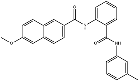 6-methoxy-N-[2-[(3-methylphenyl)carbamoyl]phenyl]naphthalene-2-carboxamide 구조식 이미지