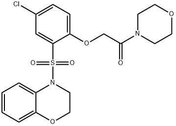 2-[4-chloro-2-(2,3-dihydro-1,4-benzoxazin-4-ylsulfonyl)phenoxy]-1-morpholin-4-ylethanone 구조식 이미지