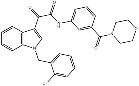 2-[1-[(2-chlorophenyl)methyl]indol-3-yl]-N-[3-(morpholine-4-carbonyl)phenyl]-2-oxoacetamide 구조식 이미지