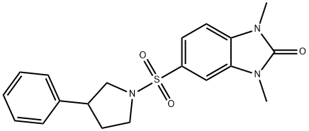 1,3-dimethyl-5-(3-phenylpyrrolidin-1-yl)sulfonylbenzimidazol-2-one 구조식 이미지