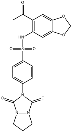 N-(6-acetyl-1,3-benzodioxol-5-yl)-4-(1,3-dioxo-6,7-dihydro-5H-pyrazolo[1,2-a][1,2,4]triazol-2-yl)benzenesulfonamide 구조식 이미지