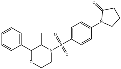 1-[4-(3-methyl-2-phenylmorpholin-4-yl)sulfonylphenyl]pyrrolidin-2-one 구조식 이미지