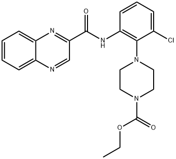 ethyl 4-[2-chloro-6-(quinoxaline-2-carbonylamino)phenyl]piperazine-1-carboxylate 구조식 이미지