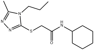 N-cyclohexyl-2-[(5-methyl-4-propyl-1,2,4-triazol-3-yl)sulfanyl]acetamide 구조식 이미지