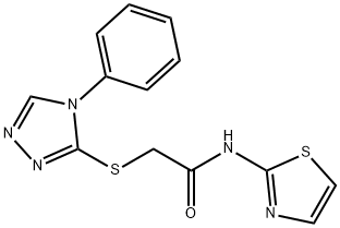 2-[(4-phenyl-1,2,4-triazol-3-yl)sulfanyl]-N-(1,3-thiazol-2-yl)acetamide 구조식 이미지