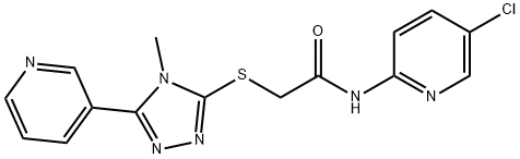 N-(5-chloropyridin-2-yl)-2-[(4-methyl-5-pyridin-3-yl-1,2,4-triazol-3-yl)sulfanyl]acetamide 구조식 이미지