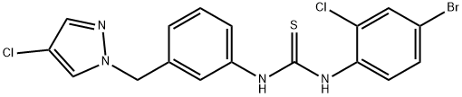 1-(4-bromo-2-chlorophenyl)-3-[3-[(4-chloropyrazol-1-yl)methyl]phenyl]thiourea Structure