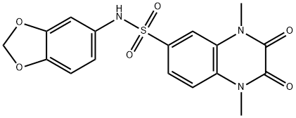 N-(1,3-benzodioxol-5-yl)-1,4-dimethyl-2,3-dioxoquinoxaline-6-sulfonamide 구조식 이미지