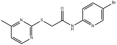 N-(5-bromopyridin-2-yl)-2-(4-methylpyrimidin-2-yl)sulfanylacetamide 구조식 이미지