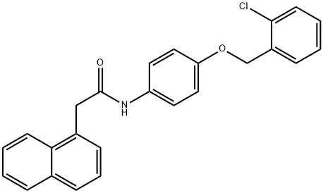 N-[4-[(2-chlorophenyl)methoxy]phenyl]-2-naphthalen-1-ylacetamide 구조식 이미지