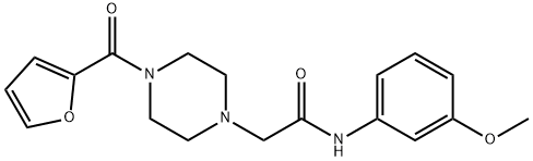 2-[4-(furan-2-carbonyl)piperazin-1-yl]-N-(3-methoxyphenyl)acetamide 구조식 이미지