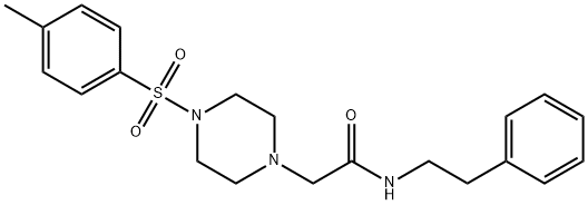 2-[4-(4-methylphenyl)sulfonylpiperazin-1-yl]-N-(2-phenylethyl)acetamide 구조식 이미지