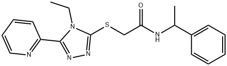 2-[(4-ethyl-5-pyridin-2-yl-1,2,4-triazol-3-yl)sulfanyl]-N-(1-phenylethyl)acetamide Structure