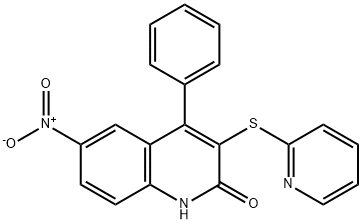 6-nitro-4-phenyl-3-pyridin-2-ylsulfanyl-1H-quinolin-2-one Structure