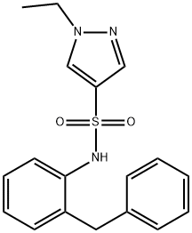 N-(2-benzylphenyl)-1-ethylpyrazole-4-sulfonamide 구조식 이미지