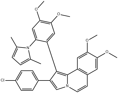 2-(4-chlorophenyl)-1-[2-(2,5-dimethylpyrrol-1-yl)-4,5-dimethoxyphenyl]-8,9-dimethoxypyrrolo[2,1-a]isoquinoline 구조식 이미지