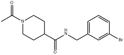 1-acetyl-N-[(3-bromophenyl)methyl]piperidine-4-carboxamide 구조식 이미지