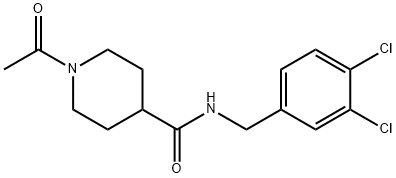 1-acetyl-N-[(3,4-dichlorophenyl)methyl]piperidine-4-carboxamide Structure