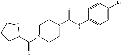 N-(4-bromophenyl)-4-(oxolane-2-carbonyl)piperazine-1-carboxamide Structure