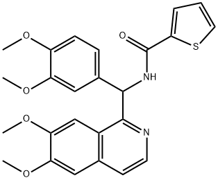 N-[(6,7-dimethoxyisoquinolin-1-yl)-(3,4-dimethoxyphenyl)methyl]thiophene-2-carboxamide 구조식 이미지