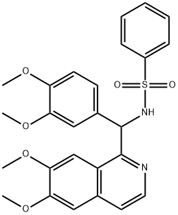 N-[(6,7-dimethoxyisoquinolin-1-yl)-(3,4-dimethoxyphenyl)methyl]benzenesulfonamide Structure