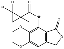 2,2-dichloro-N-(5,6-dimethoxy-3-oxo-1H-2-benzofuran-4-yl)-1-methylcyclopropane-1-carboxamide 구조식 이미지