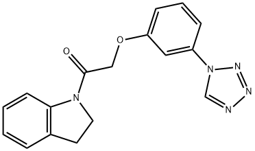 1-(2,3-dihydroindol-1-yl)-2-[3-(tetrazol-1-yl)phenoxy]ethanone Structure