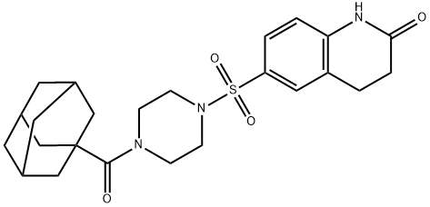 6-[4-(adamantane-1-carbonyl)piperazin-1-yl]sulfonyl-3,4-dihydro-1H-quinolin-2-one 구조식 이미지
