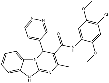 N-(4-chloro-2,5-dimethoxyphenyl)-2-methyl-4-pyridazin-4-yl-1,4-dihydropyrimido[1,2-a]benzimidazole-3-carboxamide Structure
