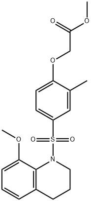 methyl 2-[4-[(8-methoxy-3,4-dihydro-2H-quinolin-1-yl)sulfonyl]-2-methylphenoxy]acetate 구조식 이미지