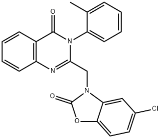 5-chloro-3-[[3-(2-methylphenyl)-4-oxoquinazolin-2-yl]methyl]-1,3-benzoxazol-2-one Structure