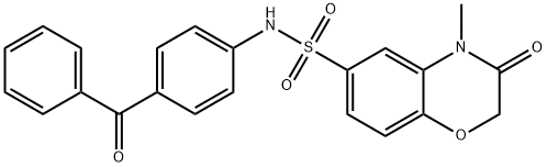 N-(4-benzoylphenyl)-4-methyl-3-oxo-1,4-benzoxazine-6-sulfonamide 구조식 이미지