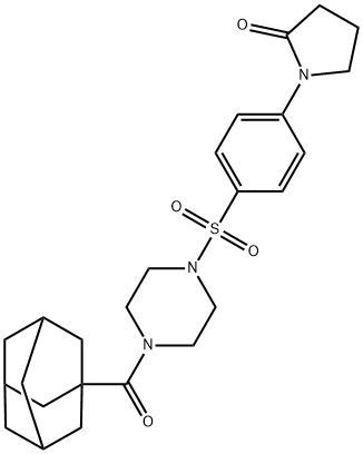 1-[4-[4-(adamantane-1-carbonyl)piperazin-1-yl]sulfonylphenyl]pyrrolidin-2-one Structure