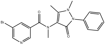 5-bromo-N-(1,5-dimethyl-3-oxo-2-phenylpyrazol-4-yl)-N-methylpyridine-3-carboxamide 구조식 이미지