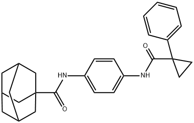 N-[4-[(1-phenylcyclopropanecarbonyl)amino]phenyl]adamantane-1-carboxamide 구조식 이미지