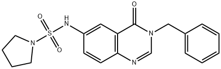 N-(3-benzyl-4-oxoquinazolin-6-yl)pyrrolidine-1-sulfonamide 구조식 이미지