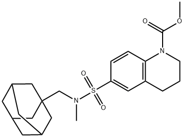 methyl 6-[1-adamantylmethyl(methyl)sulfamoyl]-3,4-dihydro-2H-quinoline-1-carboxylate 구조식 이미지