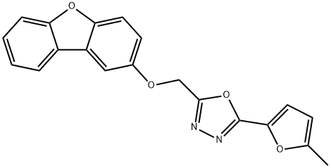 2-(dibenzofuran-2-yloxymethyl)-5-(5-methylfuran-2-yl)-1,3,4-oxadiazole Structure