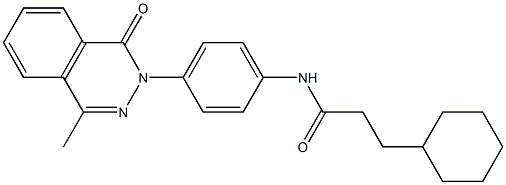 3-cyclohexyl-N-[4-(4-methyl-1-oxophthalazin-2-yl)phenyl]propanamide Structure