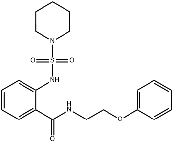 N-(2-phenoxyethyl)-2-(piperidin-1-ylsulfonylamino)benzamide 구조식 이미지
