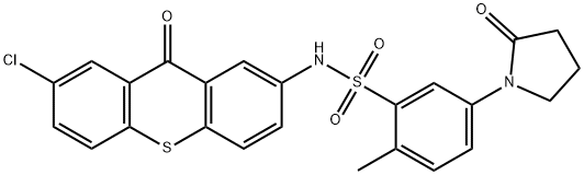 N-(7-chloro-9-oxothioxanthen-2-yl)-2-methyl-5-(2-oxopyrrolidin-1-yl)benzenesulfonamide Structure