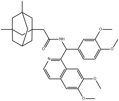 N-[(6,7-dimethoxyisoquinolin-1-yl)-(3,4-dimethoxyphenyl)methyl]-2-(3,5-dimethyl-1-adamantyl)acetamide Structure